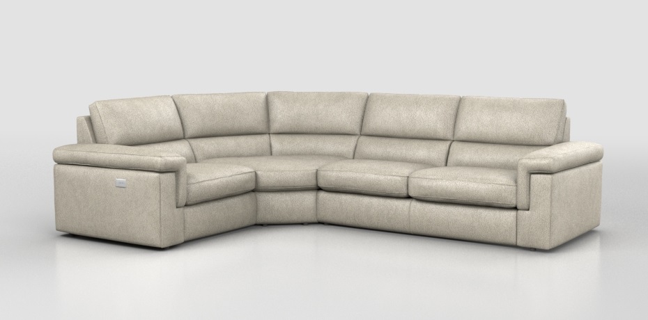Crociale - corner sofa with 1 electric recliner - left peninsula